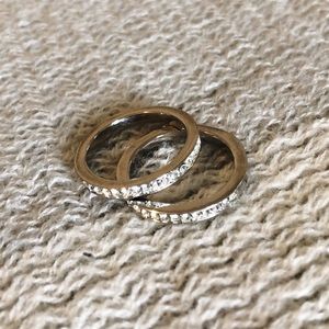 Silver Pavé Stacking Rings